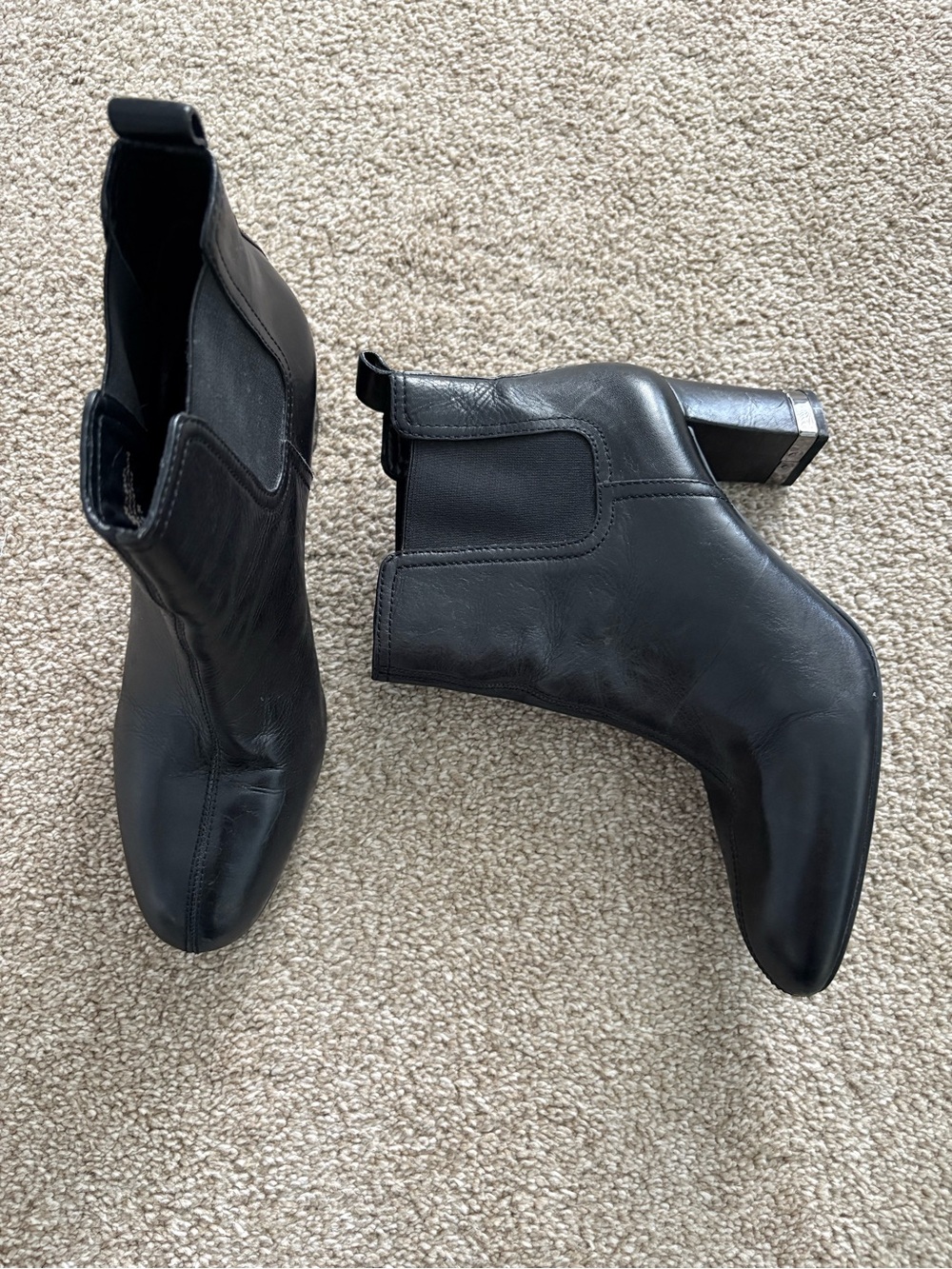Tory Burch Classic Black Leather Stretch Chelsea Ankle Boots Women's 9M